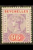 1890-92  96c Mauve & Carmine, SG 8, Very Fine Mint For More Images, Please Visit... - Seychellen (...-1976)