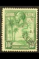 1932  KGV "Palms And Cola Tree" 10s Green, SG 166, Fine Cds Used. For More Images, Please Visit... - Sierra Leona (...-1960)