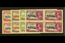 1935  Silver Jubilee Set Complete, SG 53/6, In Superb Used Blocks Of 4. )4 Blocks) For More Images, Please Visit... - Islas Salomón (...-1978)