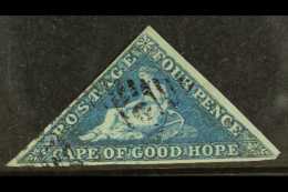 CAPE OF GOOD HOPE  1853 4d Blue On Slightly Blued Paper, SG 4a, Very Fine Used Lightly Cancelled With 3 Margins.... - Unclassified
