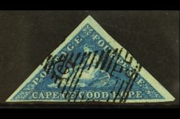 CAPE OF GOOD HOPE  1853 4d Blue Triangular On Slightly Blued Paper, SG 4a, Fine Used With Good To Huge Margins... - Sin Clasificación