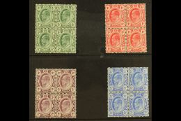 TRANSVAAL  1905-09 KEVII Set, SG 273/76, In Very Fine Mint BLOCKS OF FOUR, At Least Two Stamps In Each Block... - Sin Clasificación