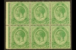 1921-2  BOOKLET PANE ½d Green, Watermark Inverted, Pane Of 6 With Binding Margin, SG 3, Never Hinged Mint.... - Unclassified