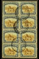 1927-30  1s Brown And Deep Blue, Perf 14 X 13½, A Vertical Block Of Eight With Neat Registered Port... - Unclassified