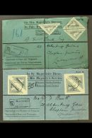 1927  Pair Of OHMS Printed Covers To The UK With WINDHOEK Registration Cachets; One Bearing Imperf 4d Triangular... - South West Africa (1923-1990)