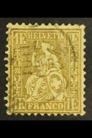 1862-4  1f Bronze-gold, Perf.11½, Impressed Watermark, Zumstein 36a, SG 60, Very Fine Used. For More... - Altri & Non Classificati