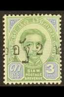 1889-1891  2a On 3a Green & Blue, SG 30, Very Fine Mint For More Images, Please Visit... - Thailand