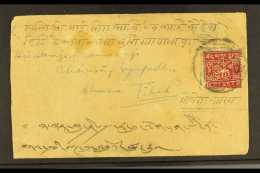 1933  2t Scarlet Pin-perf Third Issue, SG 12A, Tied By Native Gyantse Circular Handstamp To 1936 Env From Nepal... - Tibet