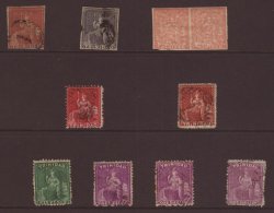 TRINIDAD  1851-80 Britannia Issues Including IMPERF 1851-56 (1d) Brownish-red Used, 1854-57 (1d) Dark Grey Used,... - Trinidad Y Tobago