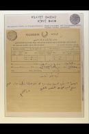 USED IN IRAQ  BAGDAD - KERYE BACHI Circa 1910 Printed TELEGRAM FORM With Message In Arabic, Bearing An... - Other & Unclassified