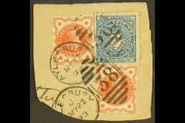 "THE JACOBITE" POSTER STAMP  1893 (22 May) Piece Bearing A Blue "THE JACOBITE" Definitive-size Stamp (with Image... - Otros & Sin Clasificación