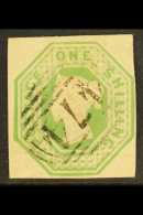 1847-54  1s Pale Green, Embossed, SG 54, Fine Used With Light & Clear Numeral Postmark, Four Margins,... - Altri & Non Classificati