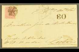 1859  (Dec) Neat Entire Letter London To Lisbon, Portugal, Bearing Unusually At Upper Left 4d Rode, SG 66, Tied... - Other & Unclassified