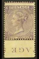 1865-67  6d Deep Lilac (with Hyphen) Plate 6, Wmk Emblems, SG 96, Mint Large Part OG With Sheet Margin At Base... - Other & Unclassified