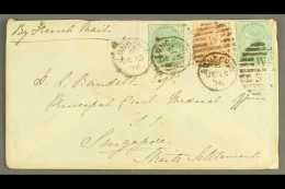 1876 (DEC 15) COVER TO SINGAPORE  Bearing 1875 1s Green Plate 12 (x2), SG 150, And 1876 4d Vermilion Plate 15, SG... - Autres & Non Classés