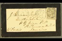 1878  (Jan 2) Mourning Envelope From London To Jamaica Bearing 6d Grey (SG 147), Plate 15, Tied By London E... - Otros & Sin Clasificación