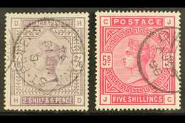 1883-84  2s6d Lilac & 5s Crimson, SG 178 & 181, Used, Each With Lovely Fully- Dated Cds Pmk. Lovely... - Autres & Non Classés