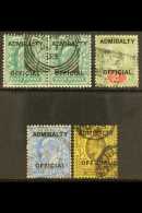 OFFICIALS  1903 ½d Pair, 2d, 2½d, 3d "ADMIRALTY OFFICIAL" Ovpts, SG O101, O104/6, Used,... - Sin Clasificación