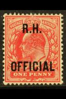 R. H. OFFICIAL  1902 1d Scarlet, SG O92, Very Fine Mint. For More Images, Please Visit... - Unclassified