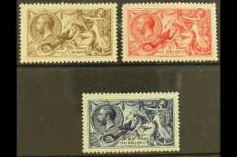 1913  2s 6d Deep Sepia Brown, 5s Rose Carmine And 10s Indigo Blue, Waterlow Seahorses, SG 399, 401, 402, Very... - Unclassified