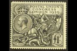 1929  £1 Black Postal Union Congress, SG 438, Lightly Hinged Mint. For More Images, Please Visit... - Sin Clasificación