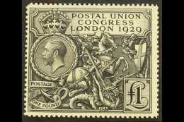 1929  £1 Black Postal Union Congress, SG 438, Lightly Hinged Mint. For More Images, Please Visit... - Ohne Zuordnung