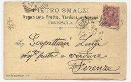 CARTOLINA PRIVATA F.BOLLO 10 CENTESIMI DA BRESCIA  1896 - Poststempel