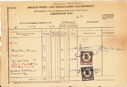 ALWAR State  1A  Black + Brown  2  Revenues On Document # 94085 Inde Indien  India Fiscaux Fiscal Revenue - Alwar