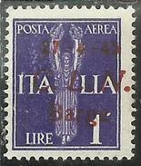 SOPRASTAMPATO D'ITALIA ITALY OVERPRINTED 1945 CLN BARGE ALLEGORICI POSTA AEREA AIR MAIL LIRE 1 LIRA MNH - Comite De Liberación Nacional (CLN)