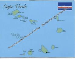 Carte Géographique Des Iles Du Cap Vert  - Map Postcard Of Cape Verde Island - Cape Verde