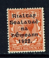 IRELAND  -  1922  Overprinted GB Stamps  11/2d  Mounted/Hinged Mint - Ongebruikt