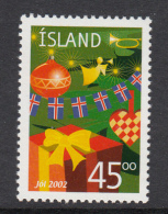 Iceland MNH 2002 45k Presents Under Tree - Christmas - Unused Stamps
