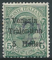 1918 TRENTINO ALTO ADIGE VENEZIA TRIDENTINA USATO EFFIGIE 5 H - Z1-2 - Trento