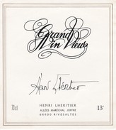 Etiquette Vin Wine Label - Grand Vin Vieux - Vin De Pays D'Oc