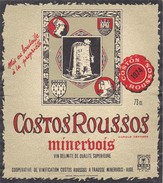 Etiquette Vin Wine Label - Costos Roussos 1974 - Vin De Pays D'Oc