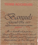 Etiquette Vin Wine Label - Banyuls Grand Cru 1970 - Vin De Pays D'Oc