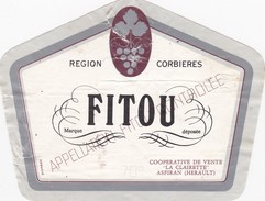 Etiquette Vin Wine Label -  Fitou - Vin De Pays D'Oc