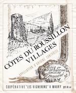 Etiquette Vin Wine Label -  Cõtes Du Roussillon Villages - Vin De Pays D'Oc