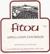 Etiquette Vin Wine Label -  Fitou - Vin De Pays D'Oc