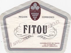 Etiquette Vin Wine Label -  Fitou - Vin De Pays D'Oc