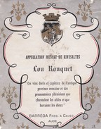 Etiquette Vin Wine Label -  Lou Rouquet - Vin De Pays D'Oc