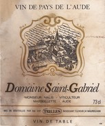 Etiquette Vin Wine Label -  Domaine Saint - Gabriel - Vin De Pays D'Oc