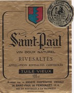 Etiquette Vin Wine Label -  Saint - Paul - Vin De Pays D'Oc