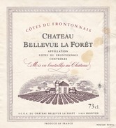 Etiquette Vin Wine Label -  Chateau Bellevue La Forêt - Vin De Pays D'Oc