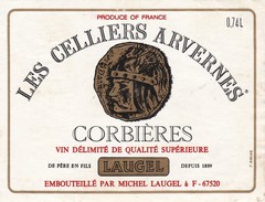 Etiquette Vin Wine Label - Les Celliers Arvernes - Languedoc-Roussillon