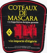 Etiquette Vin Wine Label - Coteaux De Mascara - Vin Importé D´Algérie - Languedoc-Roussillon