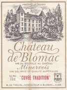 Etiquette Vin Wine Label - Chateau De Blomac - Vin De Pays D'Oc