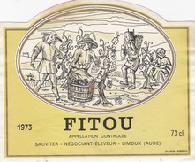 Etiquette Vin Wine Label - Fitou 1973 - Vin De Pays D'Oc