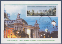 = Sur Carte Postale Vignette FFAP 81è Congrès Paris 2008 à 0.50€ Le 14 Juin 2008 - 1999-2009 Illustrated Franking Labels