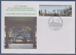 = Sur Enveloppe Vignette FFAP 81è Congrès Paris 2008 à 0.50€ Le 14 Juin 2008 - 1999-2009 Illustrated Franking Labels